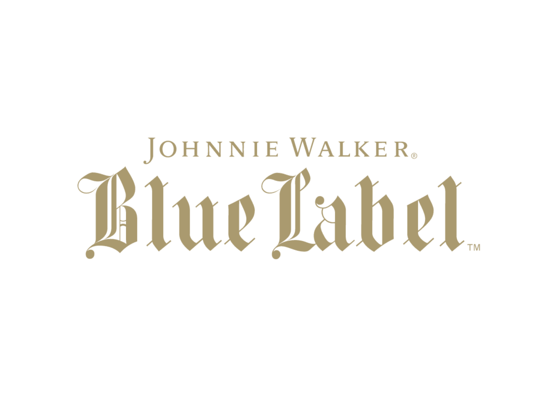 Johnnie Walker Blue Label logo in gold.