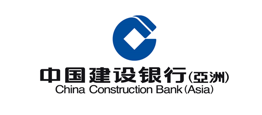 Logo of China Construction Bank (Asia) with a blue stylized “C” and text below in Chinese and English.