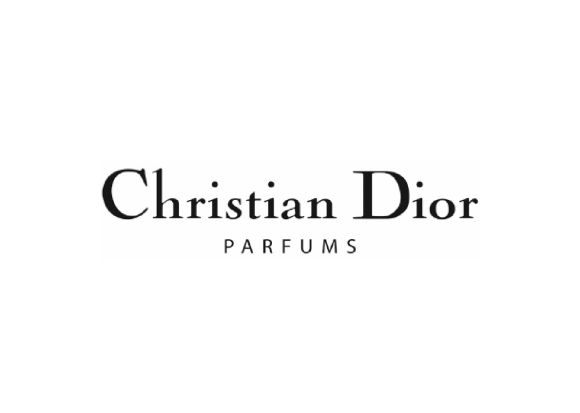 Christian Dior Parfums logo in black text on a white background.