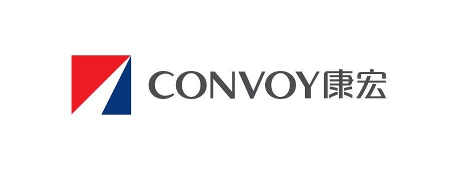 Logo of Convoy, a financial services company. Red, white and blue graphic with Chinese and English text.