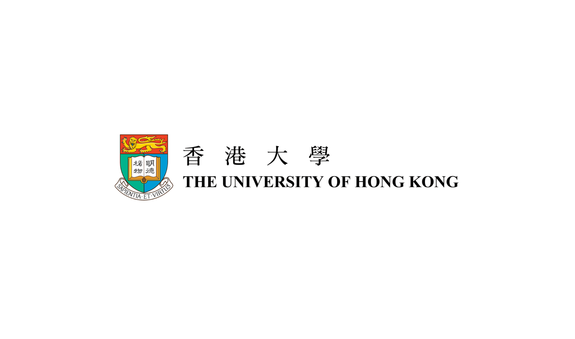 The University of Hong Kong logo: Coat of arms with Chinese and English text on white background.