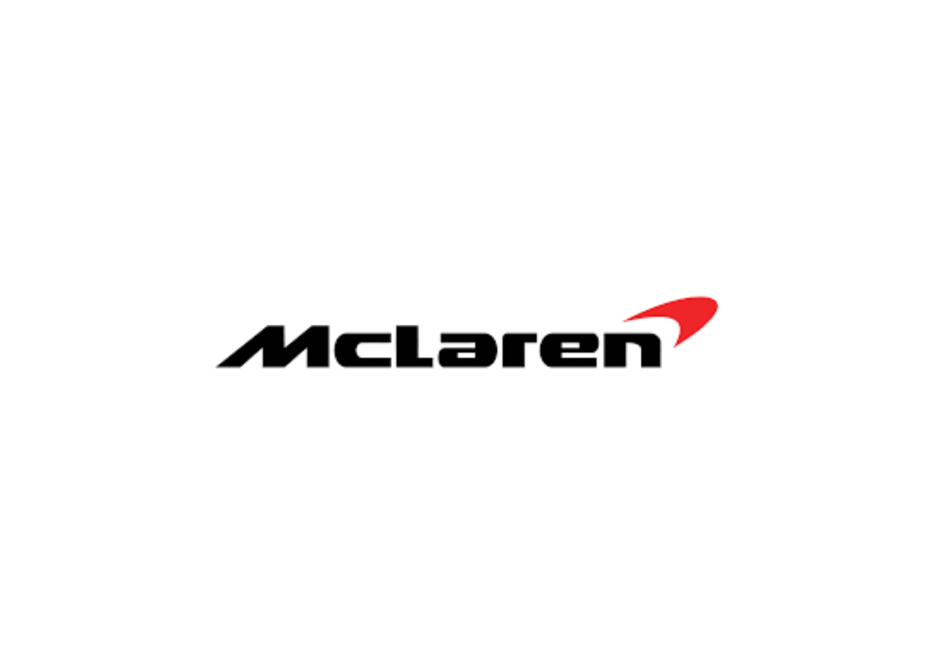 McLaren logo: black text with a red swoosh.