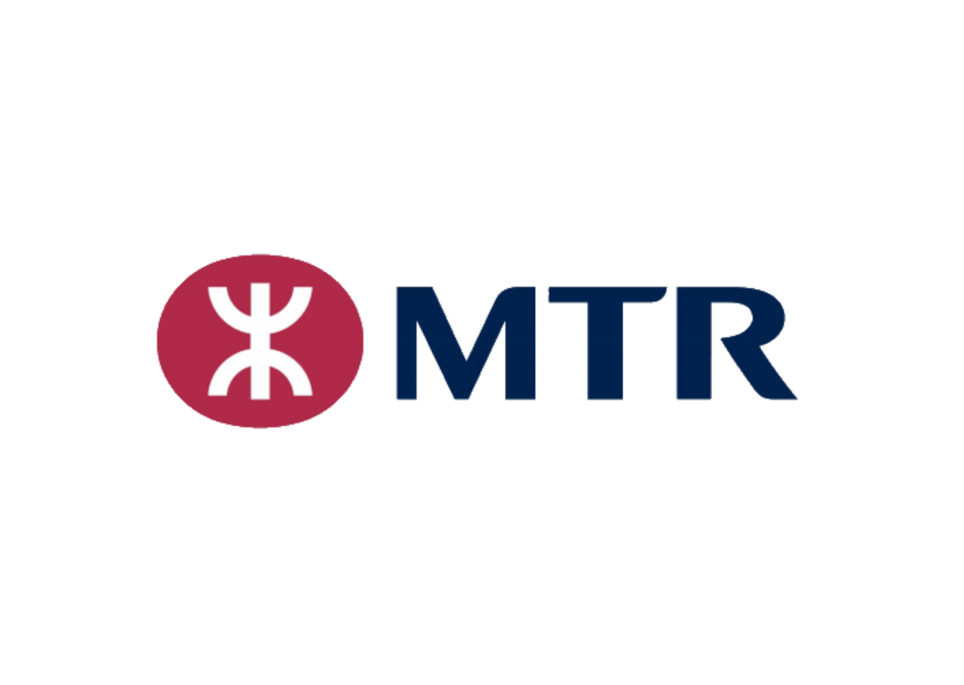 MTR logo: maroon symbol in a red circle, followed by dark blue letters MTR.