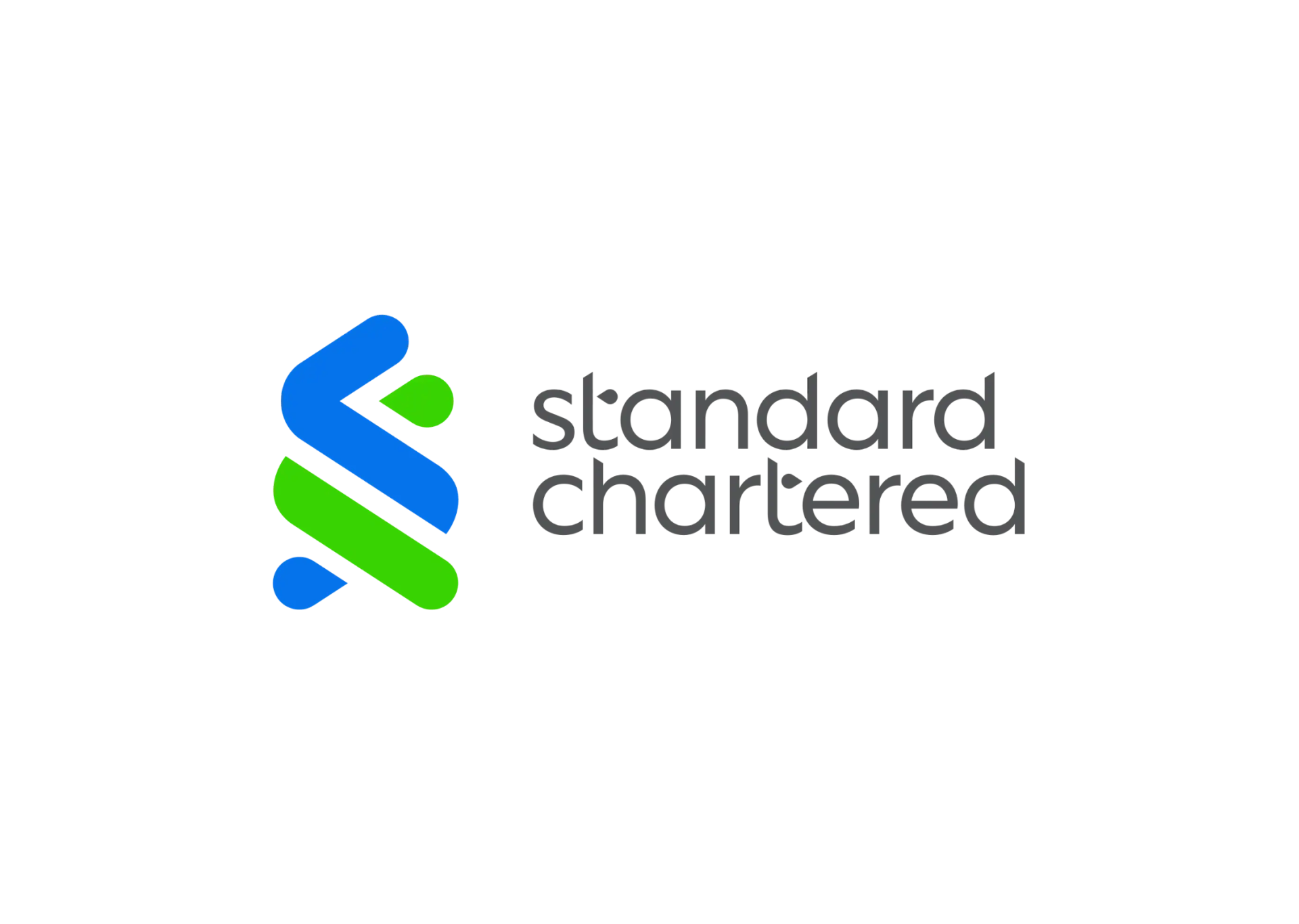 Standard Chartered logo: Blue and green intertwined