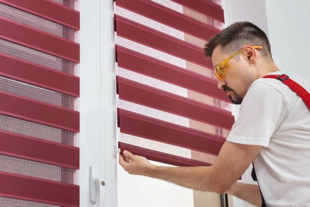 Dual-layer zebra roller blinds for adjustable privacy and light filtration in a modern home.