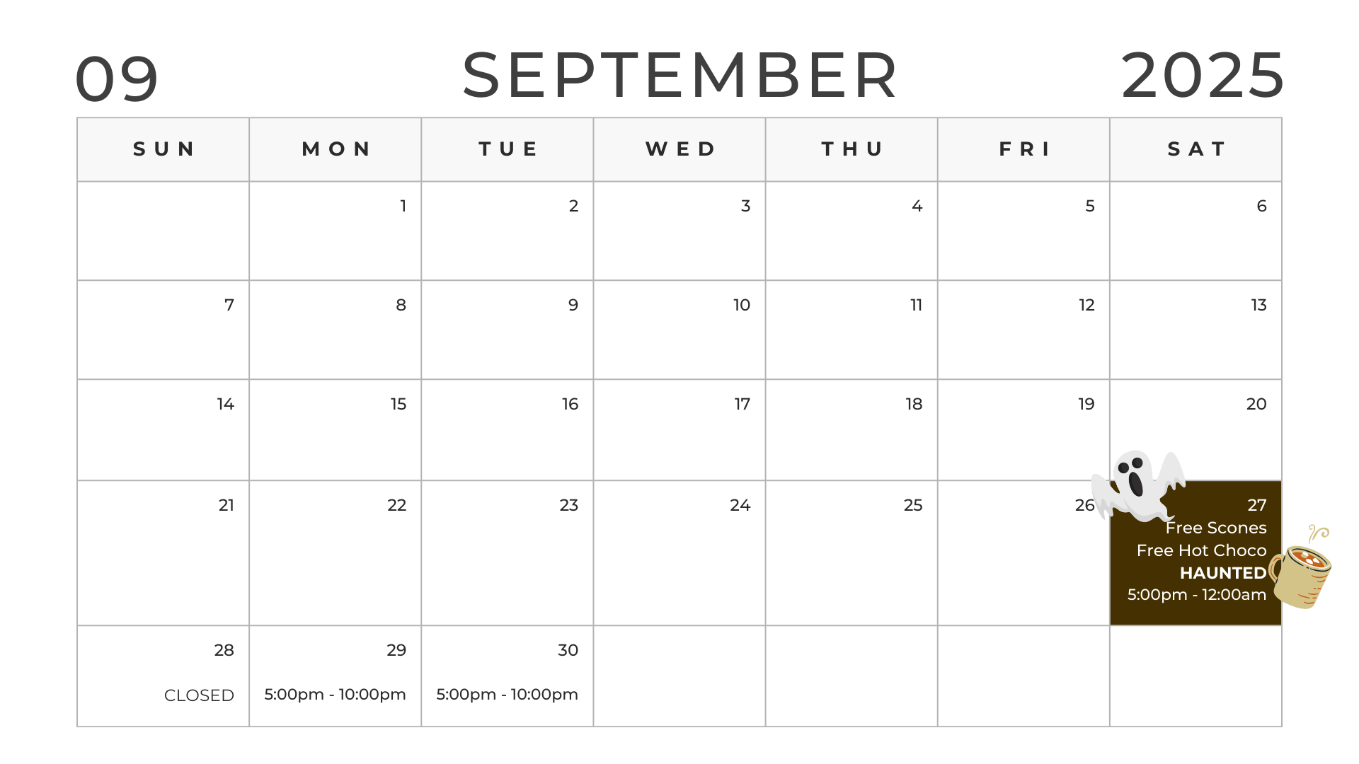 September Fun Calendar