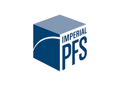 Imperial PFS logo in blue and white, with a 3D cube icon and stylized text.