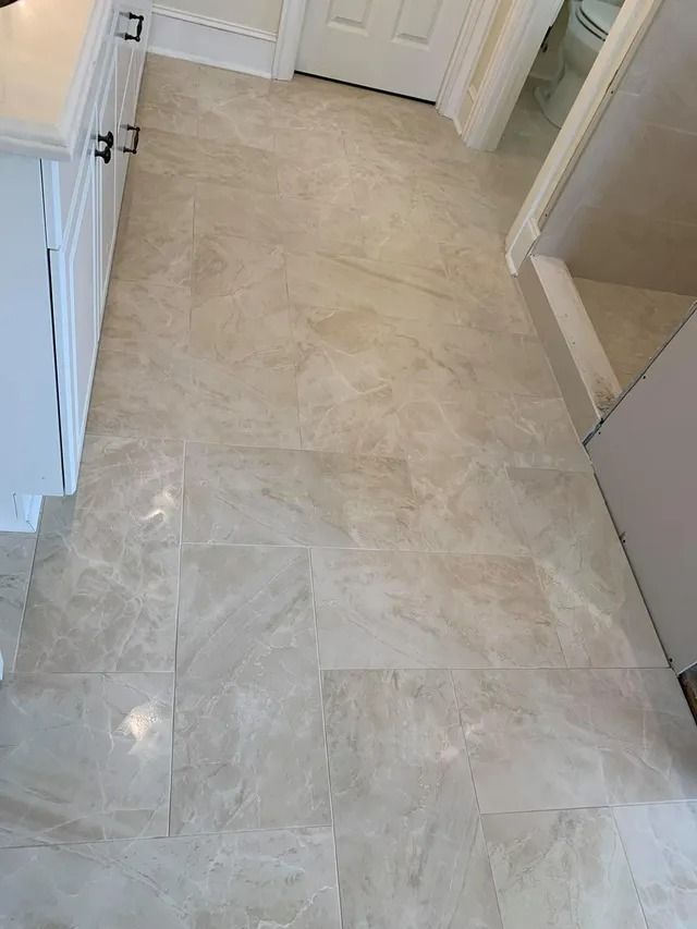 Bathroom Stone Flooring — Winston-Salem, NC — Foust Flooring