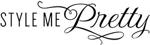 Logo for Style Me Pretty, in black script and sans-serif text.