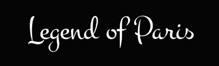 Logo « Legend of Paris » sur fond noir.