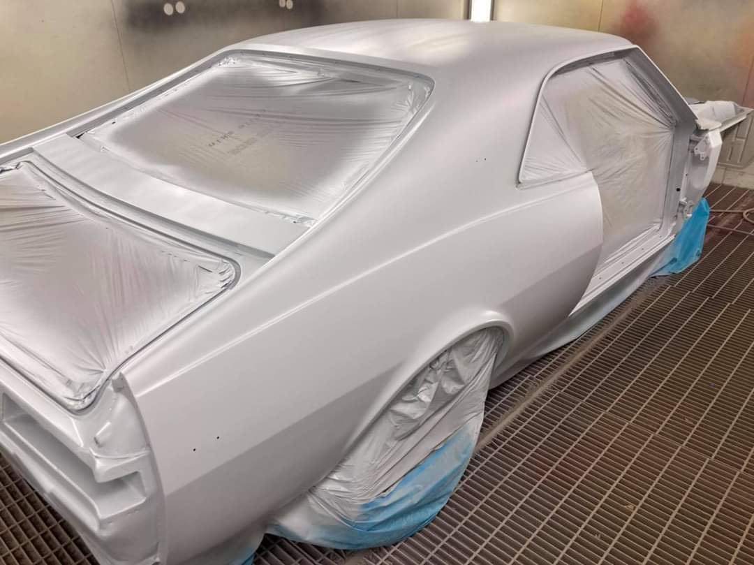 Car Being Spray Painted — Panel Beaters in Toowoomba, QLD