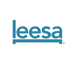 Teal “leesa” logo on a white background