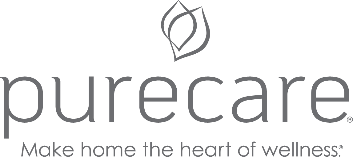 Purecare logo with leaf icon and the tagline “Make home the heart of wellness.”