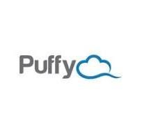 Puffy logo in gray and blue with a cloud icon forming the letter “y”