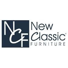 New Classic Furniture logo with dark blue square and black text on white background