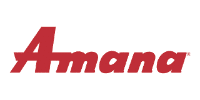 Amana logo in red text on a white background.
