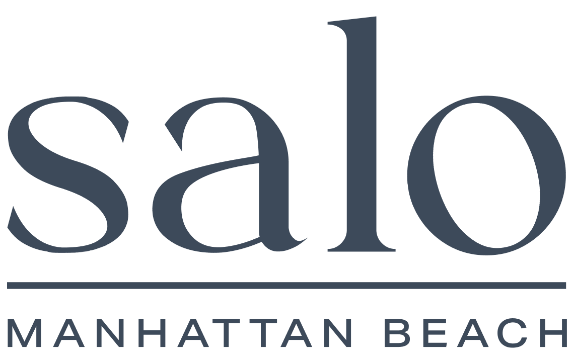 A logo for salo manhattan beach is shown on a white background.
