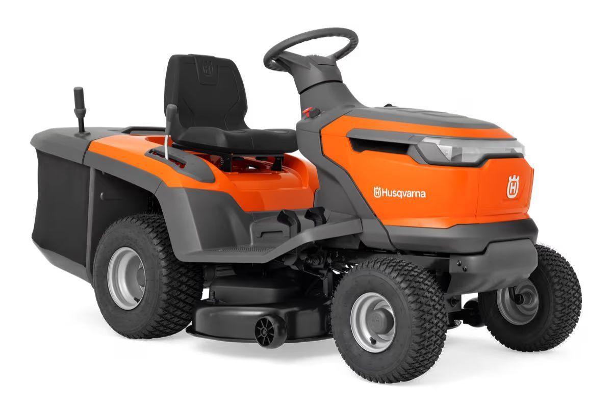 Orange Husqvarna Riding Lawnmower With Black Seat — Tuggerah Outdoor Power in Tuggerah, NSW