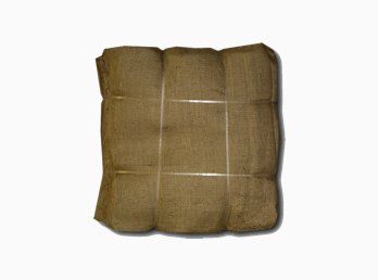 Burlap squares wrapped together.