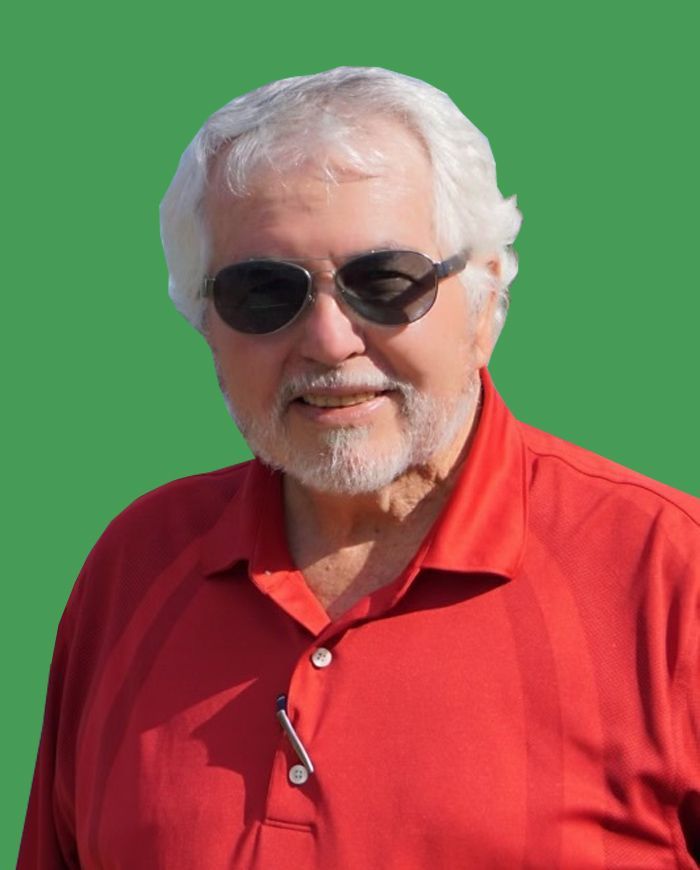 Larry Crump in a red shirt.