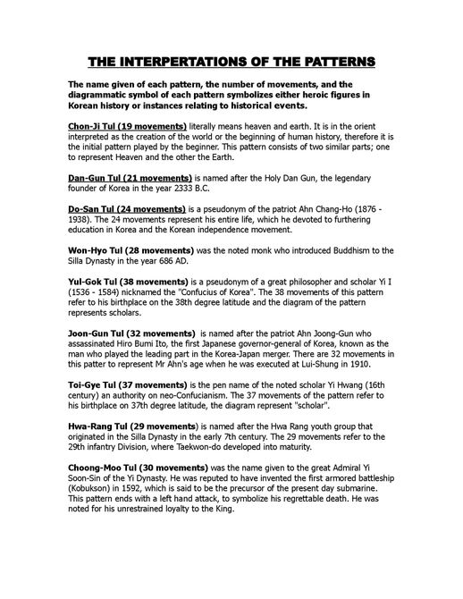 Black-and-white page titled “The Interpretations of the Patterns” with dense paragraph text.