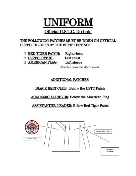 UNIFORM worksheet cover page with a title, text, and a small uniform diagram illustration