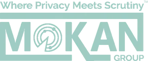 A logo for the mokan group where privacy meets scrutiny