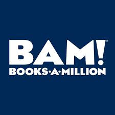 BAM! Books-A-Million logo in white on a dark blue background