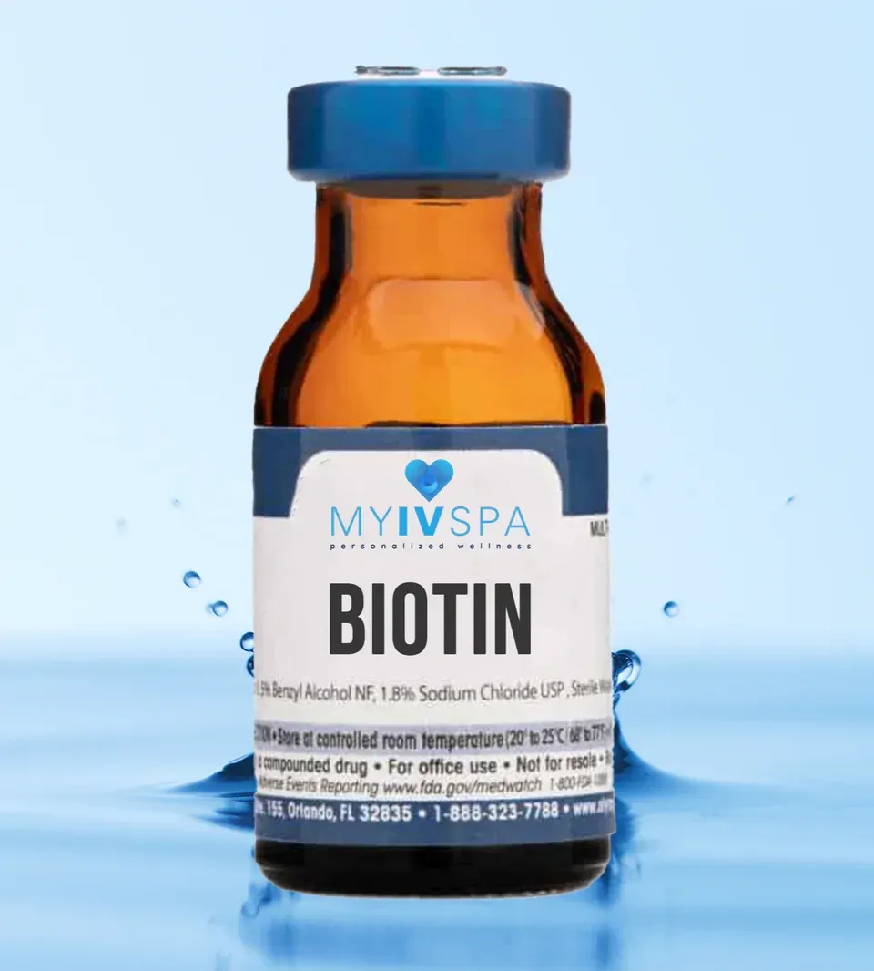 Vial of Biotin solution labeled 