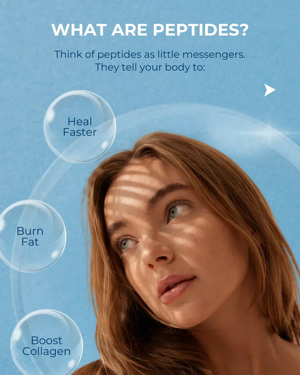 Woman with text: