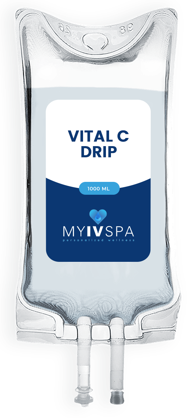 IV bag labeled 