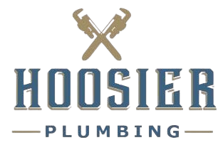 Logo for Hoosier Plumbing: crossed wrenches above the word "HOOSIER" and the word "PLUMBING" below.