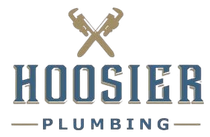 Logo for Hoosier Plumbing: crossed wrenches above the word "HOOSIER" and the word "PLUMBING" below.