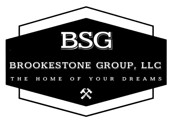 Black-and-white logo for Brookestone Group, LLC with “BSG” and crossed tools, “The Home of Your Dreams” underneath