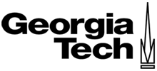 The Georgia Tech wordmark in black text, accompanied by the university's stylized tower logo to the right.