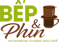 BEP & Phun Vietnamese cuisine and café logo with green and brown text and coffee cup icon