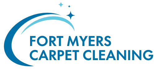The logo for fort myers carpet cleaning shows a crescent moon and stars.