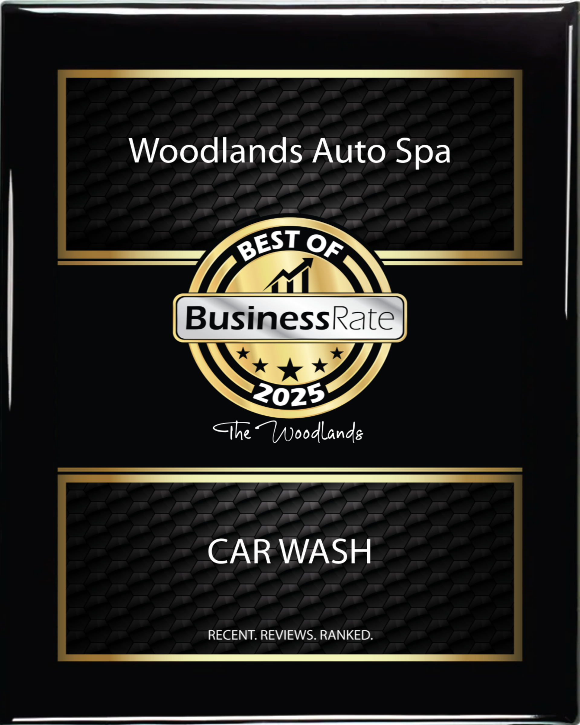 Plaque for Woodlands Auto Spa, 