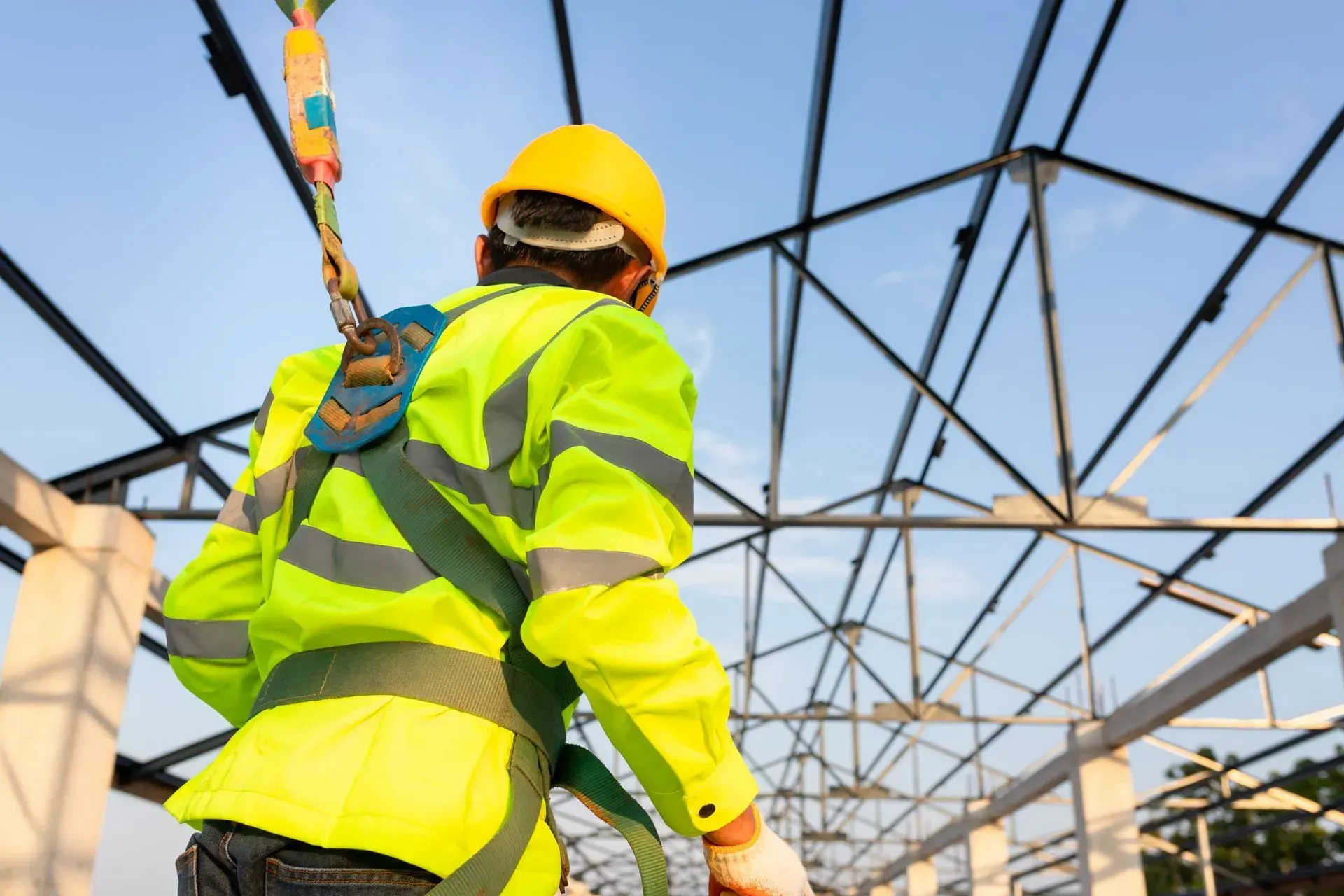 construction worker wearing safety equipment