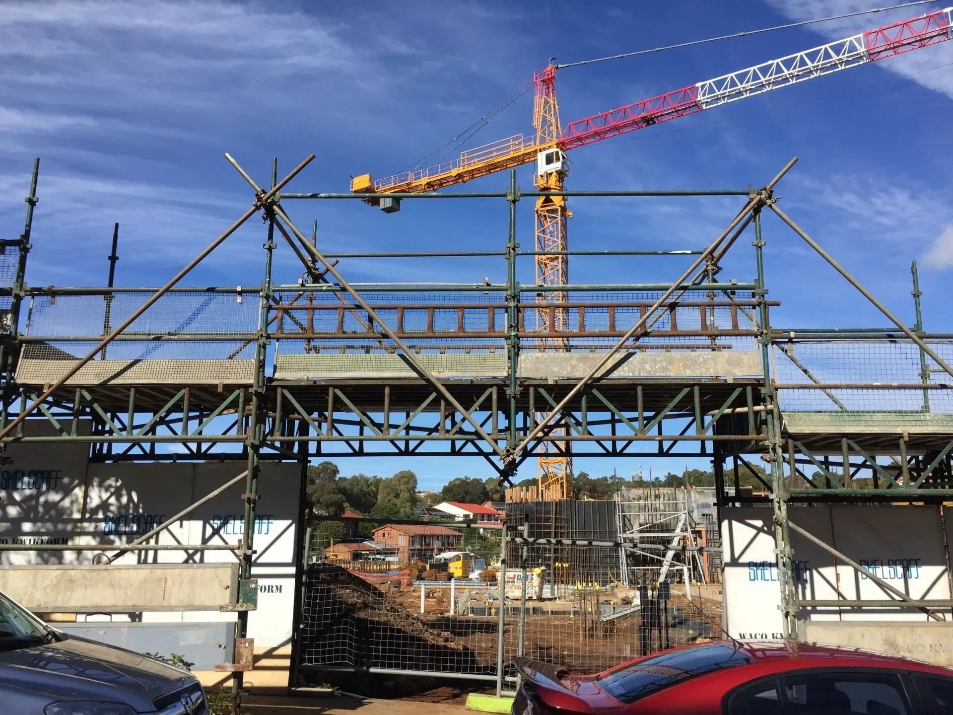 scaffolding for a commercial construction project