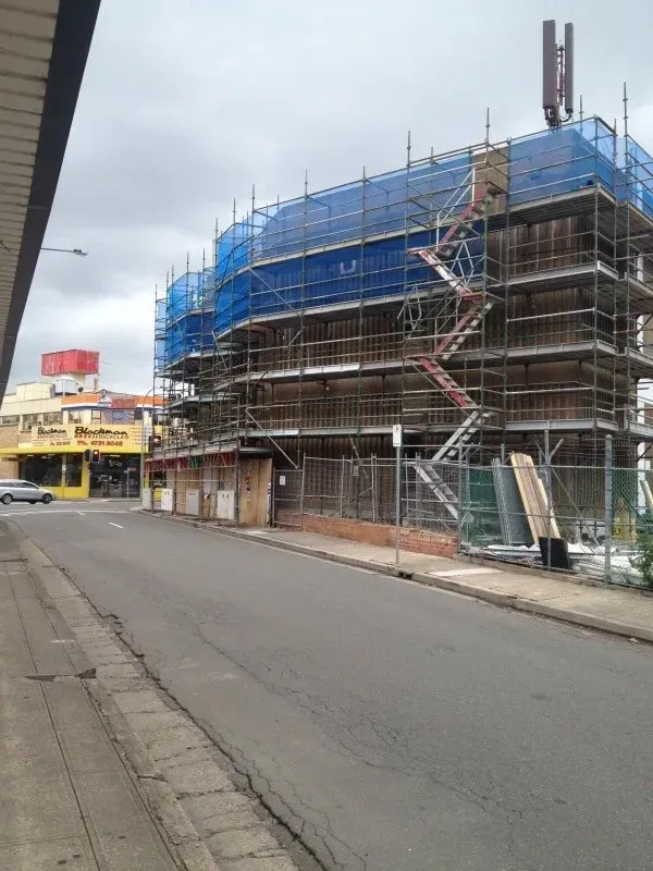 scaffolding for a commercial building