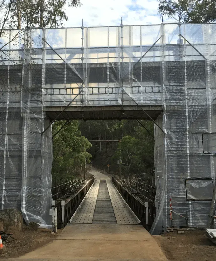 scaffolding on a bridge