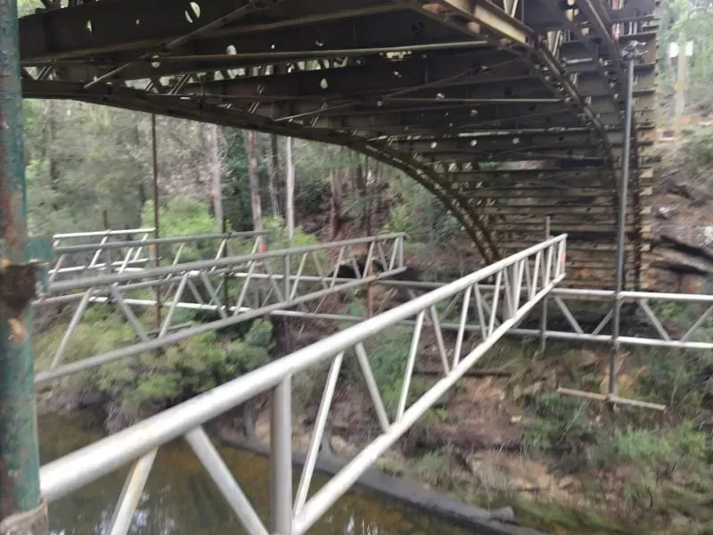 scaffolding for a bridge