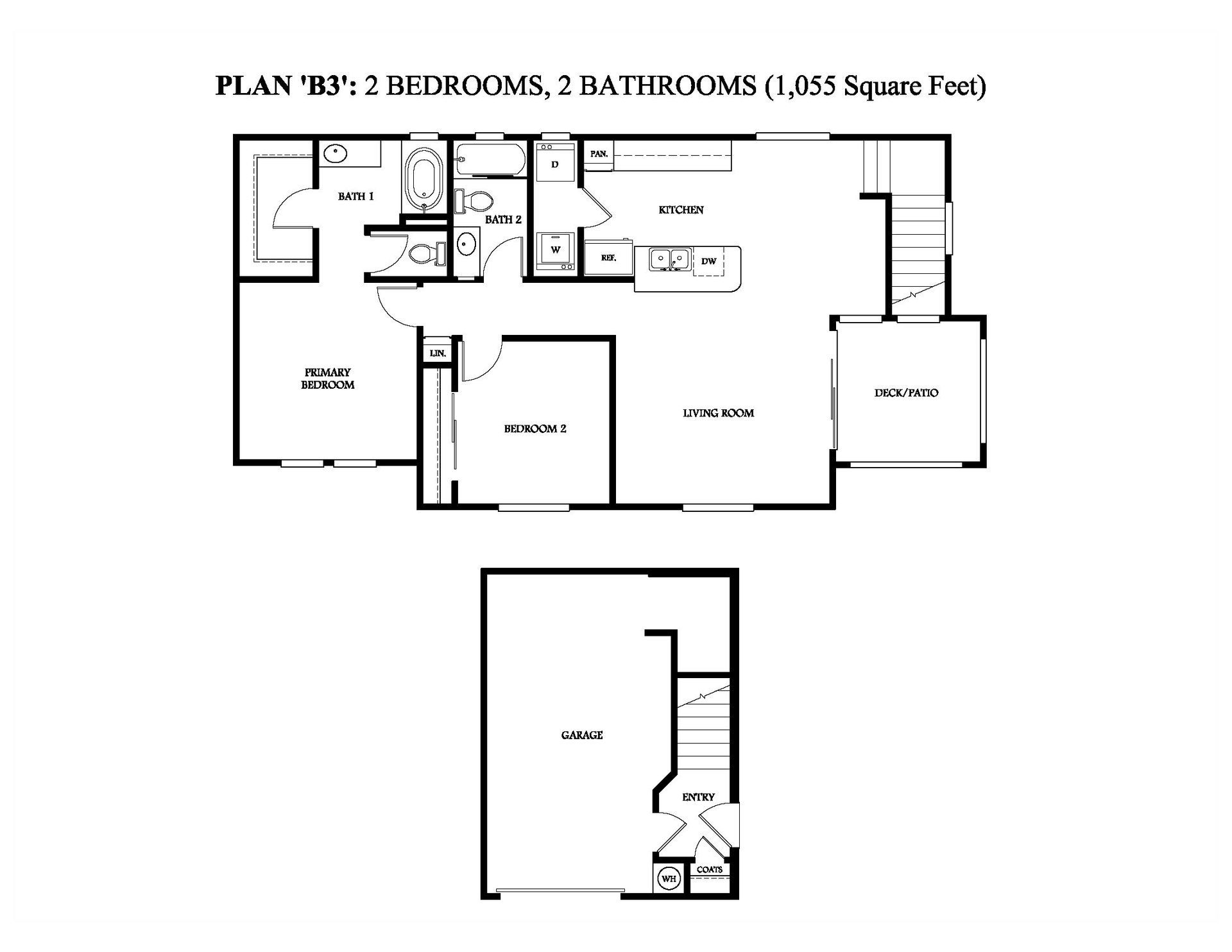 Plan B3 - 2 Bedrooms, 2 Bathrooms