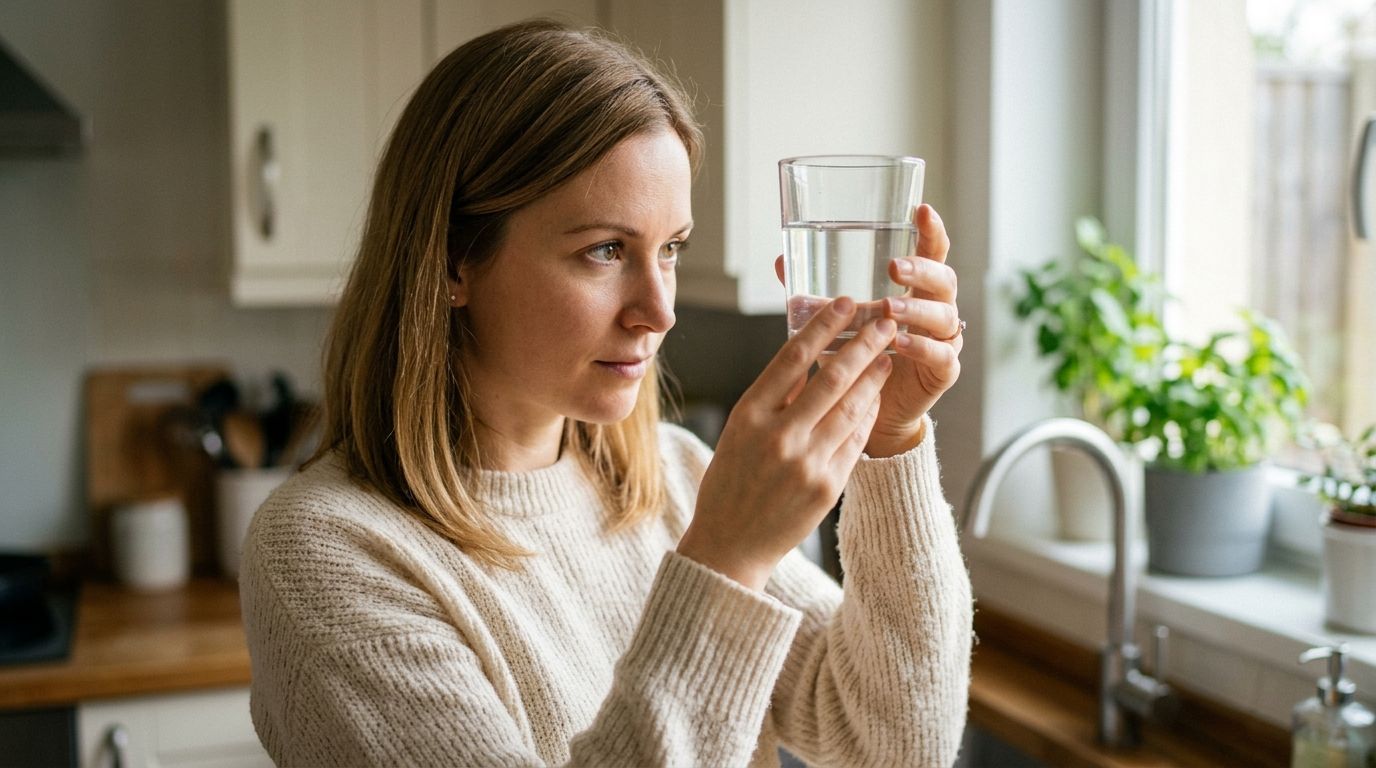 Person check water in a glass