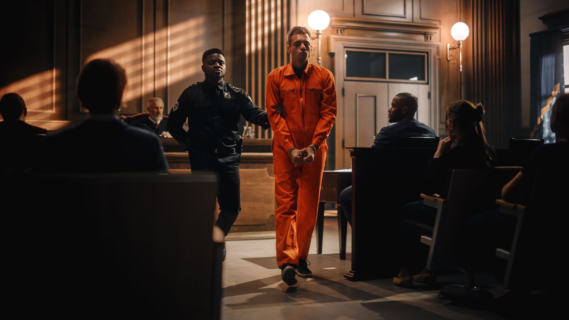 a man being sentenced in a court of law