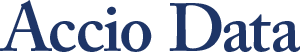 Accio Data logo in dark blue font.