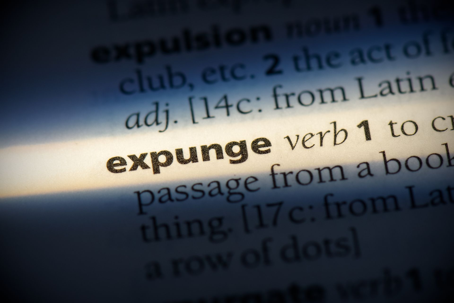 Close-up of a dictionary page with the word