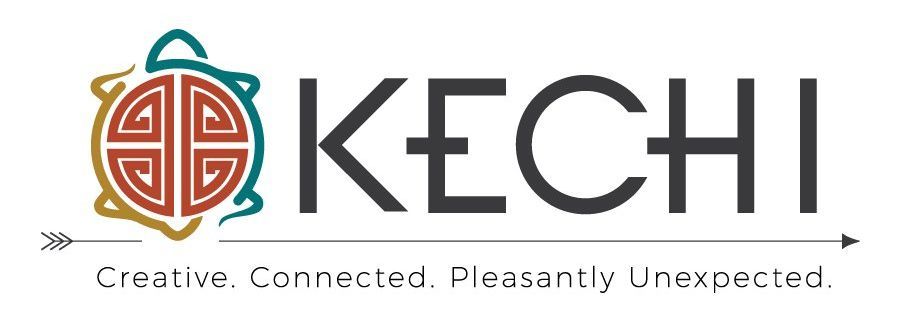 A logo for kechi creative connected pleasantly unexpected