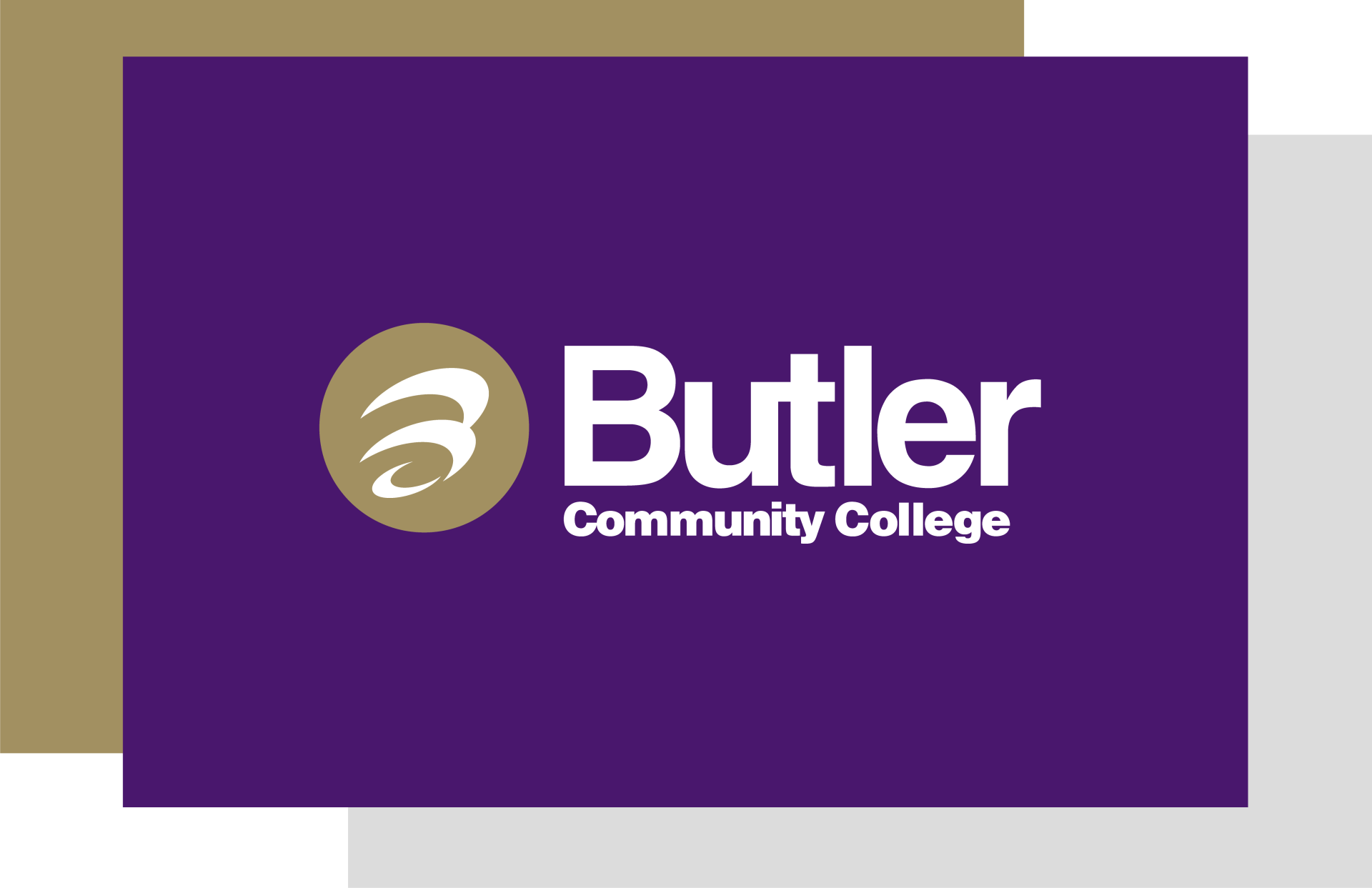 The butler community college logo is on a purple background.